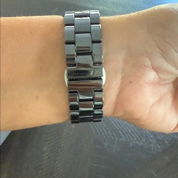 Michele Deco Zebra Ceramic Black and Silver  Chronograph Watch With Diamonds - Picture 3 of 9